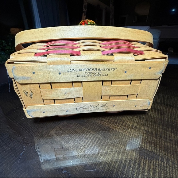 Longaberger 2001 Whistle Stop Basket Collector Club Basket Lid Combo Prot TieOn - Picture 10 of 16